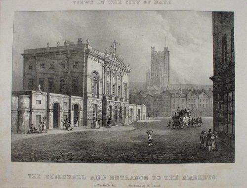 Bath – Guildhall and Entrance to Markets –by M. Gauci - Victoria Art Gallery Collection